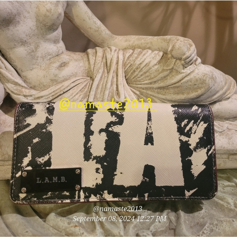 L.A.M.B. Gwen Stefani Limited Edition Logo Wallet Leather Canvas Designer #30